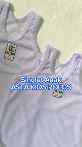 Grosir 12 Pcs Singlet Anak Perempuan ASTA KIDS Polos | Kaos Dalam Anak Cewe Bahan Katun Nyaman