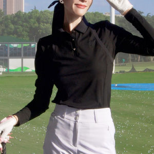 Golf Womens Long Sleeve T-Shirt Collared Slim Fit Sport Skirt Set Autumn Winter New Style Simple Elegant Golf Clothing