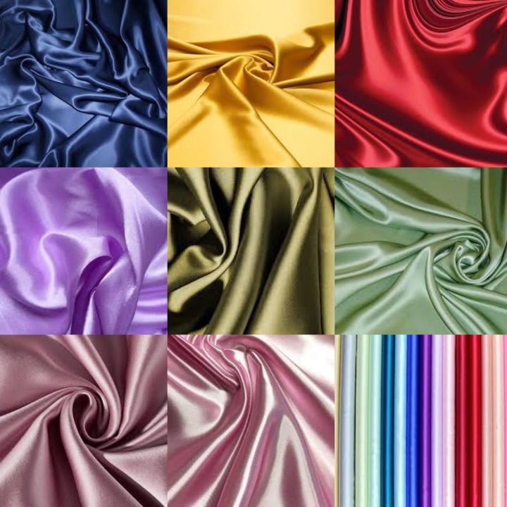 Silk Satin Per Yard Cloth Fabric Tela Premium Quality