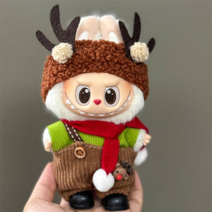 Bộ Phụ Kiện Đồ Chơi Nhồi Bông Labubu Mini - Mũ Giáng Sinh Khăn Quàng Cổ Trang Phục Tuần Lộc Người Tuyết Dành Cho Quần Áo Búp Bê 15-17cm Quà Tặng Năm Mới
