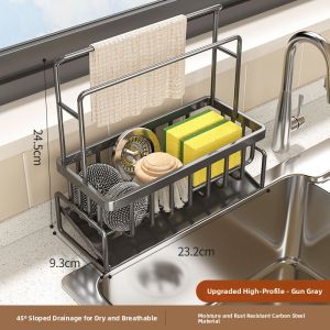 Kitchen Multi-Function Sponge Scouring Pad Storage Rack Sink Drainage Shelf Cream Style Steel Wire Ball Kitchen Accessories