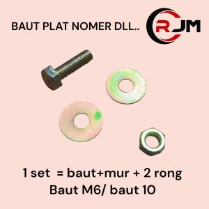BPN BAUT PLAT NOMER MOTOR MOBIL BAUT PLAT NOPOL MOTOR MOBIL BAUT 10 PLUS RING MUR BAUT PLAT NOMER