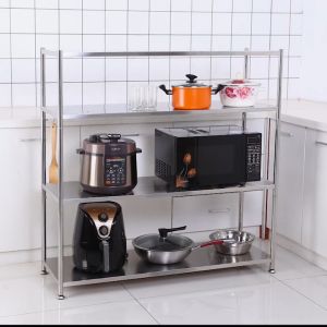 304 Stainless Steel Kitchen Rack Kitchen Storage Cabinet Heavy Duty Kitchen Racks Organizer Shelf Microwave Shelf Rack