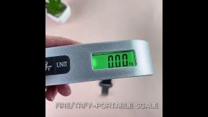 50KG/110LB Portable Scale Electronic Digital Luggage Scale with Grip Travel Pocket Weighing Hanging Scales Hook Handheld Electronic Scale