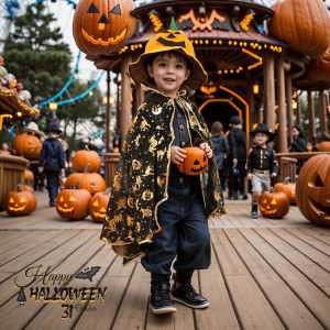 Halloween Childrens Costume Boys Robe Girls Witch Outfit Pumpkin Hat Kindergarten Performance Props Kids Party Supplies