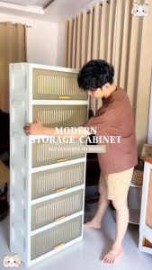 KUKI Foldable Storage Cabinet Drawer Clothes Flip Storage Box Plastic Wardrobe ForBaby Toy Home Organizer