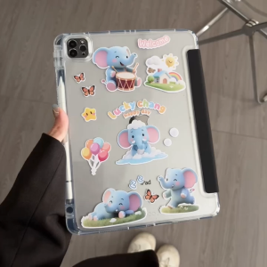 ⭐24 ชั่วโมงส่ง⭐ช้าง สติ๊กเกอร์ เคส for iPad 2025 11 air7 gen10 9 2024 pro เคสไอแพด air5 10.9 gen9 Case พร้อมถาดใส่ปากกา