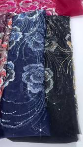 2025 Premium African French Mesh with Sequins - Nigerian Wedding Tulle Lace Beaded Fabric for Haute Couture Evening Gowns S4500