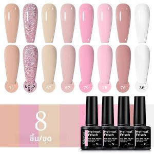 ชุดยาทาเล็บเจล 8 ชิ้น ยาทาเล็บแบบจุ่ม/LED ติดทนนาน เล็บคุณภาพระดับร้านเสริมสวย เจลพรีเมียม คุณภาพระดับมืออาชีพจากร้านเสริมสวย