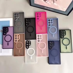 Luxury Matte Translucent Shockproof Magnetic Case for Samsung Galaxy S26 S25 Edge S24 S23 S22 Ultra Plus For Magsafe Back Cover