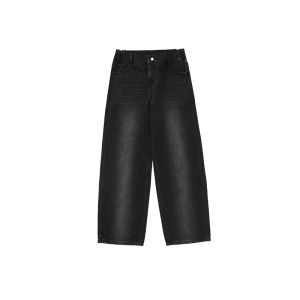 BODYDREAM | Fade Denim Pants with Cat Scratch Texture Straight Casual Trousers