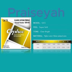 Senar Nylon Gitar Akustik Klasik Orphee QC5 Original QC 5 Nilon
