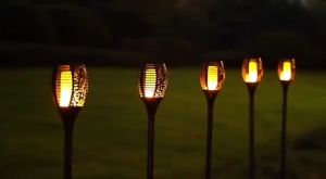 Waterproof Lampu Pelita Solar light with Flickering Flame Torch Light led Solar Lamp Pelita Raya
