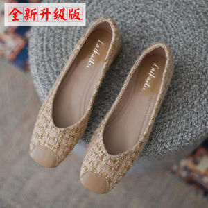 Casual Tudai Womens Shoes Summer New Style One-Step Shallow Retro Versatile Single Shoes Small Heel Middle Heel Large Heel French Style