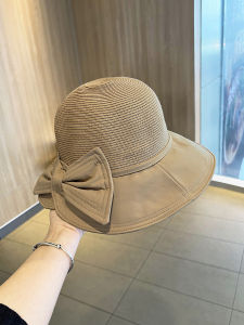 Summer Outdoor Women's Fishing Hat: Butterfly Knot Foldable Sunshade Face Covering Smallizing Sun Hat Casual Style