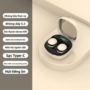 Tai Nghe Bluetooth 5.3 Mini Vô Hình Tai Nghe Giảm Tiếng Ồn Không Dây Âm Thanh Nổi HiFi Có Hộp Sạc Cho Xiaomi Huawei