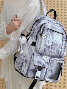 OUDENGPAI | High School Student Backpack Womens Elegant Ancient Style Double Shoulder Bag 2025 New Model Waterproof School Bag For Teens