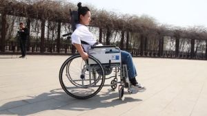 High-back wheelchair elderly folding lightweight wheelchair carrying toilet special multifunctional elderly paralysis hand push walker four-wheelers mobile special adjustable lying wheelchair