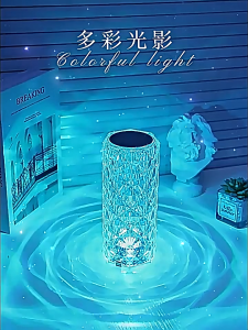 LED Crystal Diamond Rose Light Projector 3/16 Colors Touch Night Light Romantic Table Lamp Atmosphere Light USB Home Bar Decor