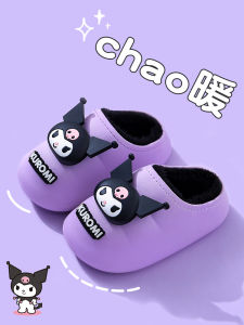 Sanrio Kids Cotton Slippers Winter Girl Child Interior Home Baby Non-Slip Waterproof Clow Ankle Wrap Cotton Shoes