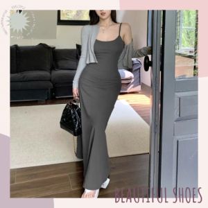 QXshop สุดฮิต ชุดเดรสผู้หญิง สุดแซ่บ ทรงสวยจิ๊ดจ๊าดดดโดนใจมาก งานสายเดี่ยวโชว์แขน โชว์หุ่นได้อย่างเต็มที่ ใส่แล้วดูแพง เก๋มากกก สีเทาเ