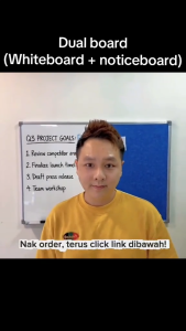 CheapDealMy All SIZES 2 in 1 Dual Board Notice Foam board + Whiteboard 1.5 x2 2x3 3x4 4x4 4x6 4x8 Notice board Whiteboard school office home shop