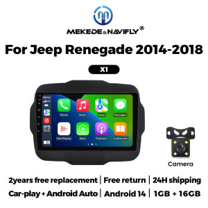 MEKEDE Intelligent car machine system Android 14 9inch ForJeep Renegade 2014-2018 audio stereo Car GPS Navigation 4G LTE wifi bt