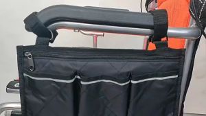 Large Capacity 3 Pockets Wheelchair Side Bag With Zipper Portable Stroller Bag Armrest Pouch