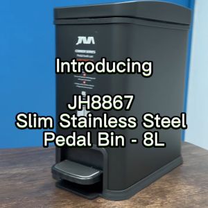 JAVA COBBER | JH8867 | 8L | Slim Top | Stainless Steel | Step Pedal Bin | Trash Bin