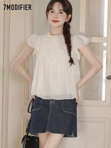 7.Modifier | Áo Sơ Mi Nữ Kiểu Hàn Quốc Dáng Rộng Tay Bèo Slimming Thời Trang
