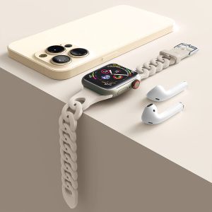 For Apple Watch 49mm 45mm 44mm 42mm 41mm 40mm 38mm Men Women iWatch Sport Band Gourmette Bracelet Hollowed Silicone Strap for Apple Watch Ultra Series 8 7 6 5 4 3 2 Serie SE