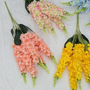 5 Heads Delphinium Artificial Flower Hyacinth Wedding Home Decoration Celebration
