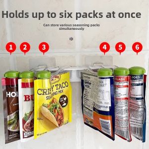 Non-drilling Wall-mounted Rotating Storage Rack for Spice Bags