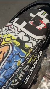 Sarung Jok Cover Jok motor ARAI X LABUBU Waterproof Anti Cakar Kucing Jumbo PNP NMAX NEW NMAX OLD NMAX TURBO AEROX SCOOPY FINO VARIO 160 DLL