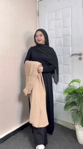 Gamis wanita model terbaru bahan airflow aksen payet swarovski tebal dan mayung