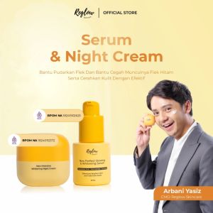Reglow Perfect Combo For Brightening Reglow Skincare Official Store isi Intensive Whitening Night Cream dan Perfect Glowing and Whitening Menyamarkan Flek Hitam Bintik Hitam dan Bopeng Wajah Mengatasi Jerawat dan BekasNya Serum Pencerah Wajah Glowing