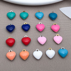 20pcs Stainless Steel Enamel Small 8x9mm Heart Charms Pendants for DIY Jewelry Necklace  Bracelet Supplies Earrings Making