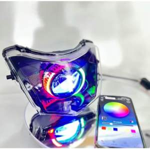 BI CẦU E11 VÀ M10 LIGHT ĐỘ CHOÁ 2 TẦNG LẮP WAVE 50-100-110 ĐỦ BỘ DÂY MẠCH VÒNG THIÊN THẦN MẮT QUỶ ĐỔI MÀU