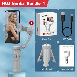 AXNEN | 3-Axis Gimbal Stabilizer for Smartphone Handheld Phone Video Record Android iPhone Vlog Cellphone Stabilizer Rotating Shooting