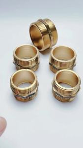 Kép Đồng Ren 42 49 60 Đầu Nối Thẳng Hai Đầu Ren Ngoài 42 49 60mm - Straight Connectors Brass Threaded Pipe Fittings