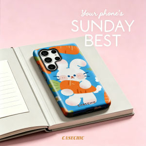 Bunny Cat Checkerboard for Samsung Galaxy S26 S25 S24 S23 Ultra Drop Resistant Glossy Dual-Layer Cover CaseChic