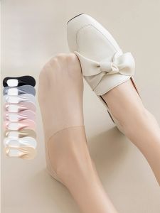 Ultra-Thin Ice-Silk Womens Boat Socks Summer Invisible Slip-On Short Socks Large Size Anti-Slip Non-Slip Hidden Socks