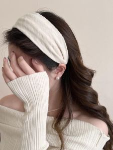 Wide Edge Chiffon Hairband Womens New 2025 Elegant Hairband Face Washing Hair Clip High Forehead Headwear Korean Style Fresh out