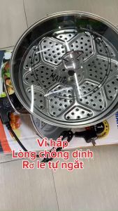 Nồi lẩu điện chống dính chính hãng MATIKA đa năng nấu lẩuchiênxàohấpcông suất 1400Wdung tích 5 lit dùng gia đình