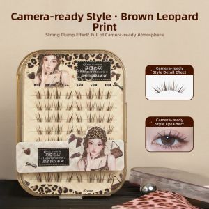 MENGJIESHANGPIN | Natural Looking Glue-Free Brown False Eyelashes Single Cluster