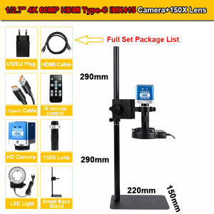 YiZhan | YIZHAN Small Base Digital Microscope for Soldering 150X Adjustabe Lens 4K/60MP/48MP/13MP HD Camera Tools For Phone PCB Repair