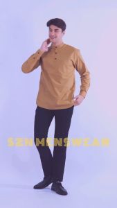 Kemeja Koko Pria Lengan Panjang | Kemeja Koko Navy Pria Premium