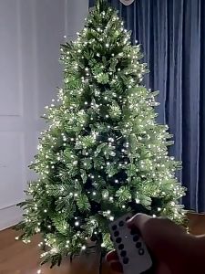 Vimite Christmas Tree Light 50M 100M 200M LED Christmas Tree Color Silver Wire Light String 2000LED Outdoor Waterproof USB Charging Intelligent Remote Control Suitable for Christmas Halloween Party Birthday Wedding Mall Garden Decoration Light String