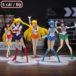 Bandai | Bộ 5 Mô Hình Nhân Vật Anime Sailor Moon - Mizuno Ami Tsukino Usagi Hino Rei Aino Minako Mô Hình Búp Bê Dễ Thương Làm Quà Tặng