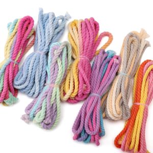 3.5mm 3m/bag Cotton Thread Gradient Color 3-Strand Woven Rope For DIY Bracelet Necklace Keychain Jewelry Making Accessories